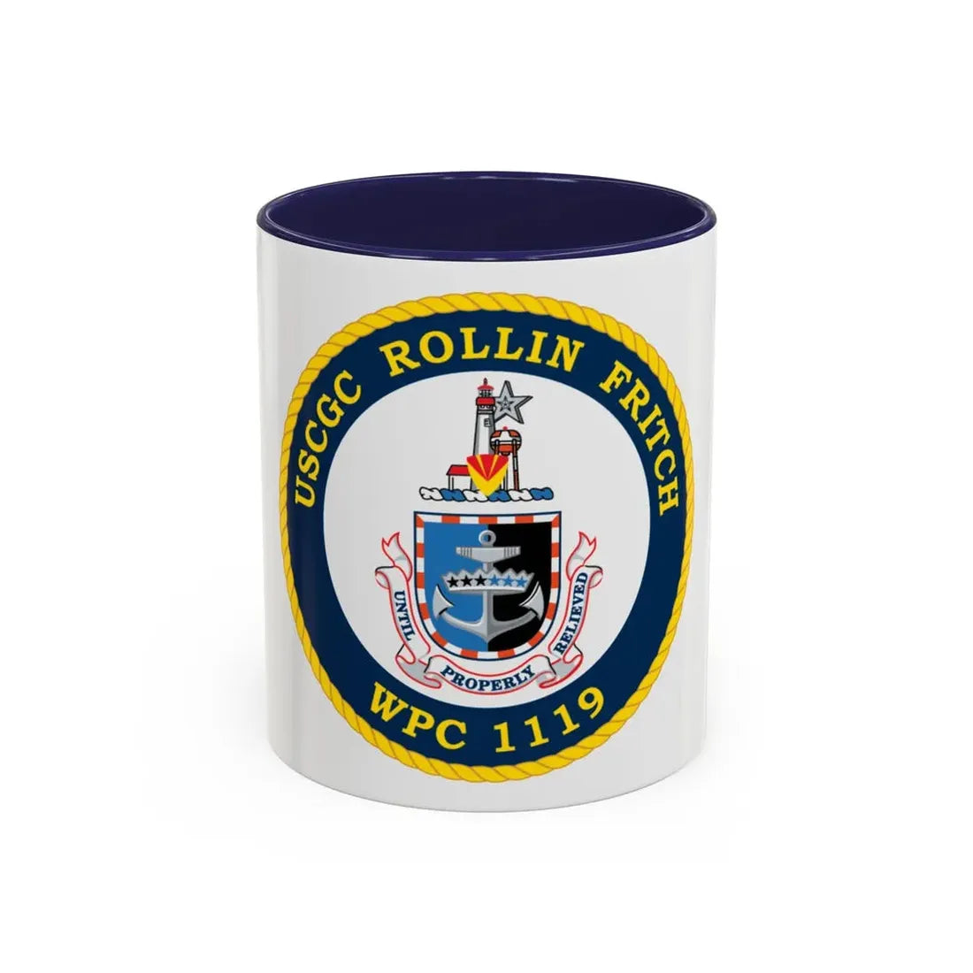 USCGC Rollin Fritch WPC 1119 (U.S. Coast Guard) Accent Coffee Mug 11oz Navy - Go Mug Yourself