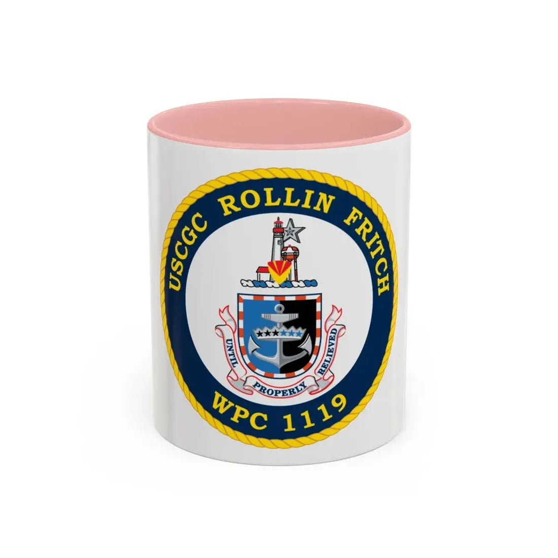 USCGC Rollin Fritch WPC 1119 (U.S. Coast Guard) Accent Coffee Mug 11oz Pink - Go Mug Yourself