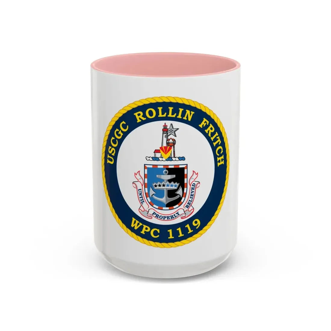 USCGC Rollin Fritch WPC 1119 (U.S. Coast Guard) Accent Coffee Mug 15oz Pink - Go Mug Yourself