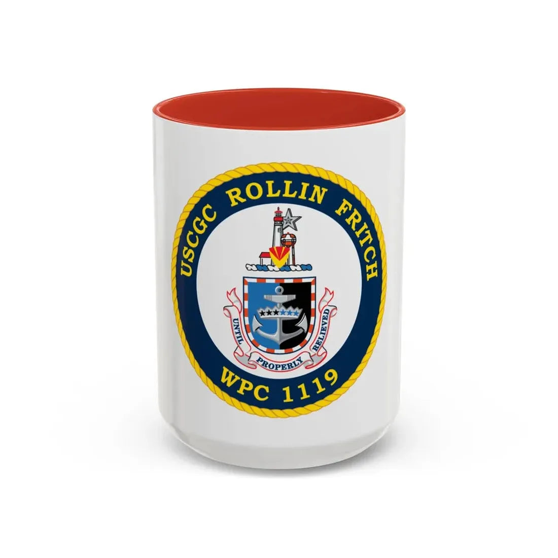 USCGC Rollin Fritch WPC 1119 (U.S. Coast Guard) Accent Coffee Mug 15oz Red - Go Mug Yourself