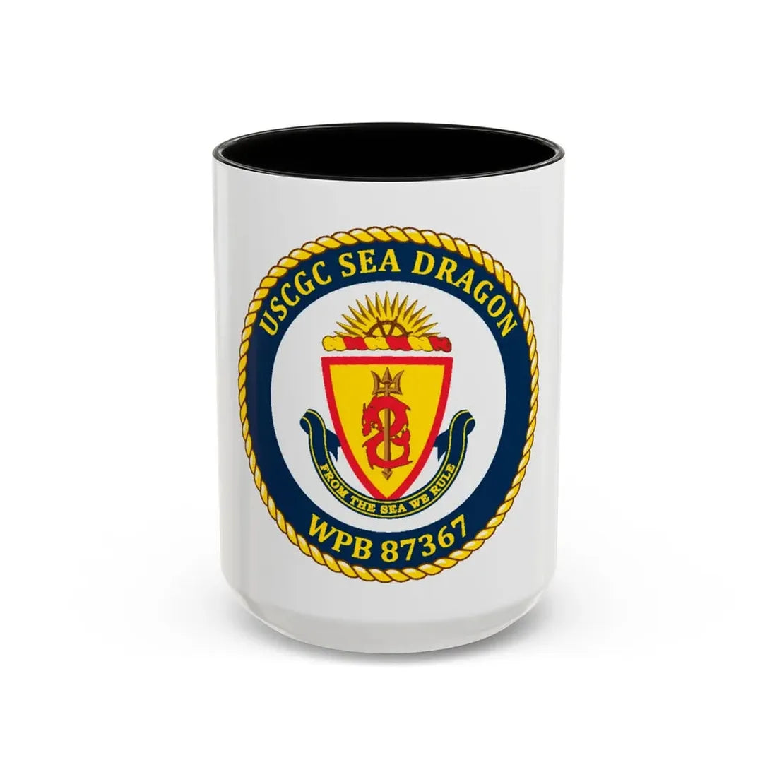 USCGC Sea Dragon WPB 87367 (U.S. Coast Guard) Accent Coffee Mug 15oz Black - Go Mug Yourself