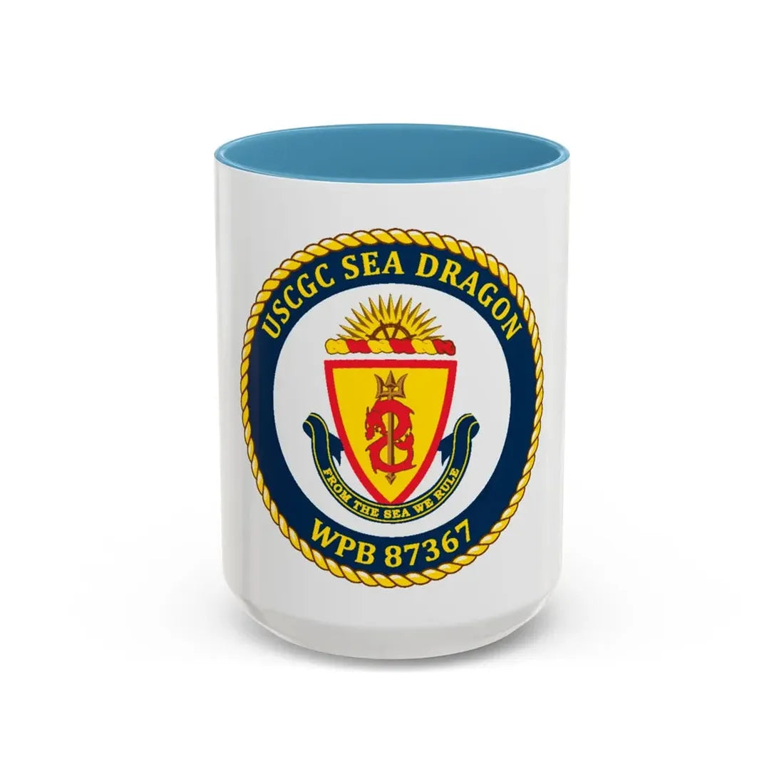 USCGC Sea Dragon WPB 87367 (U.S. Coast Guard) Accent Coffee Mug 15oz Light Blue - Go Mug Yourself