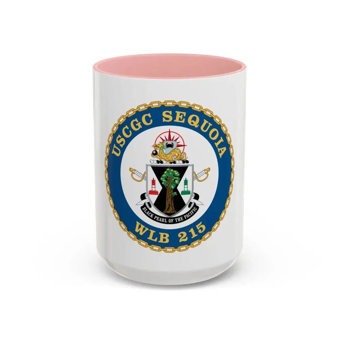 USCGC Sequoia WLB 215 (U.S. Coast Guard) Accent Coffee Mug 15oz Pink - Go Mug Yourself