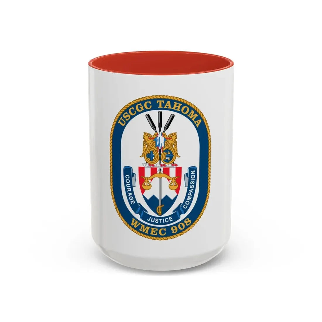 USCGC Tahoma WMEC 908 (U.S. Coast Guard) Accent Coffee Mug 15oz Red - Go Mug Yourself