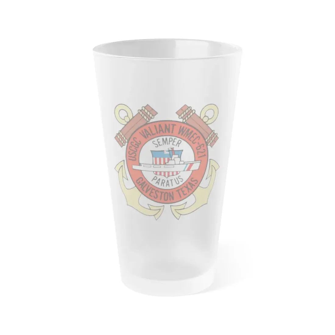 USCGC Valiant WMEC 621 (U.S. Coast Guard) Frosted Pint Glass 16oz Default Title - Go Mug Yourself