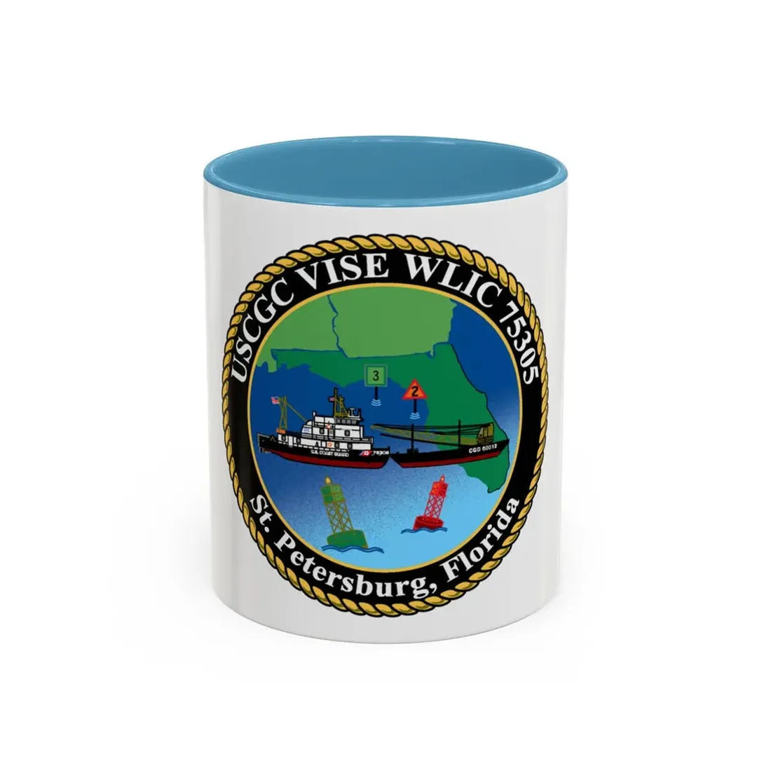 USCGC VISE WLIC 75305 (U.S. Coast Guard) Accent Coffee Mug 11oz Light Blue - Go Mug Yourself