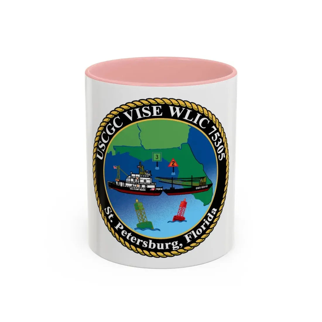 USCGC VISE WLIC 75305 (U.S. Coast Guard) Accent Coffee Mug 11oz Pink - Go Mug Yourself