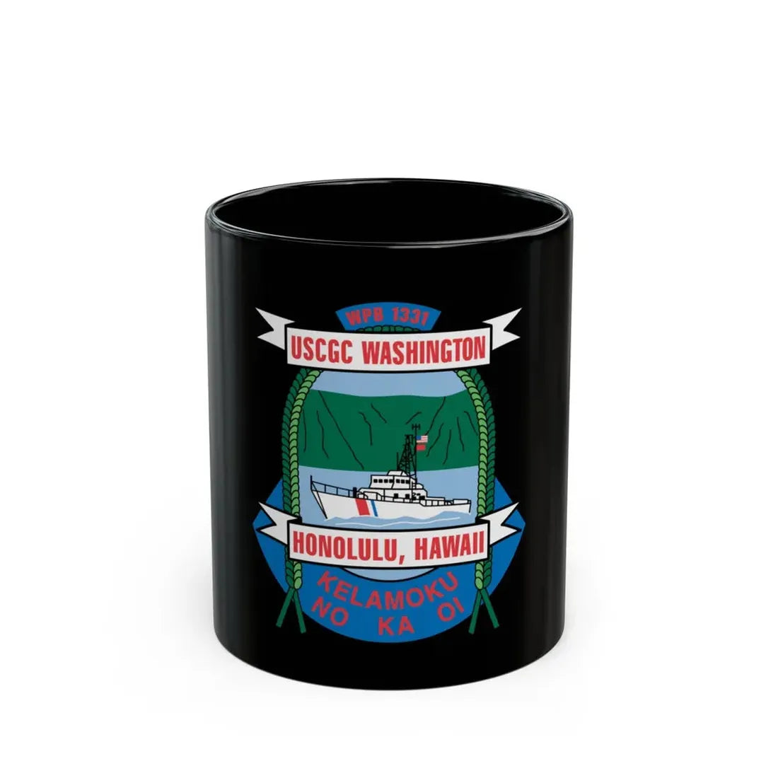 USCGC Washington WPB 1331 Honolulu Hawaii (U.S. Coast Guard) Black Coffee Mug 11oz - Go Mug Yourself