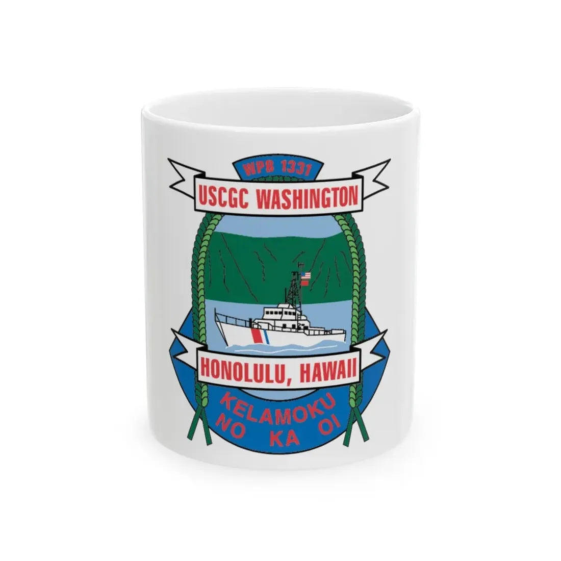 USCGC Washington WPB 1331 Honolulu Hawaii (U.S. Coast Guard) White Coffee Mug 11oz - Go Mug Yourself