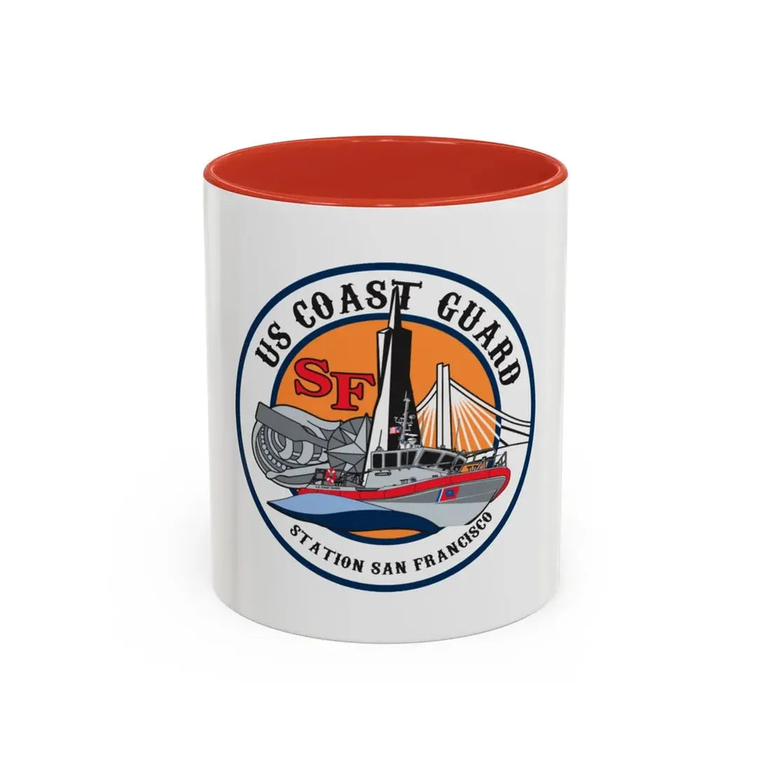 USCGS San Francisco Station (U.S. Coast Guard) Accent Coffee Mug 11oz Red - Go Mug Yourself