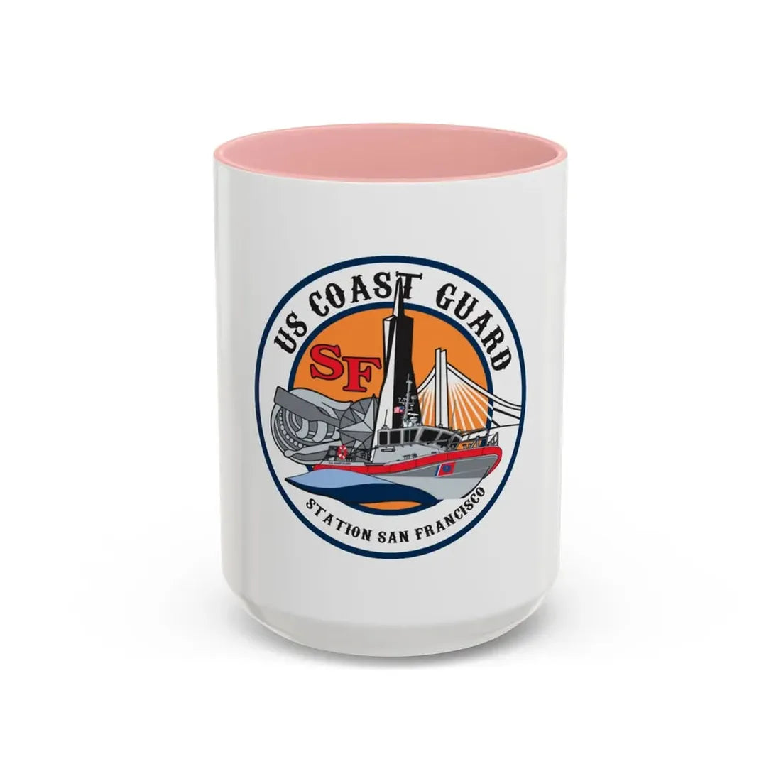 USCGS San Francisco Station (U.S. Coast Guard) Accent Coffee Mug 15oz Pink - Go Mug Yourself