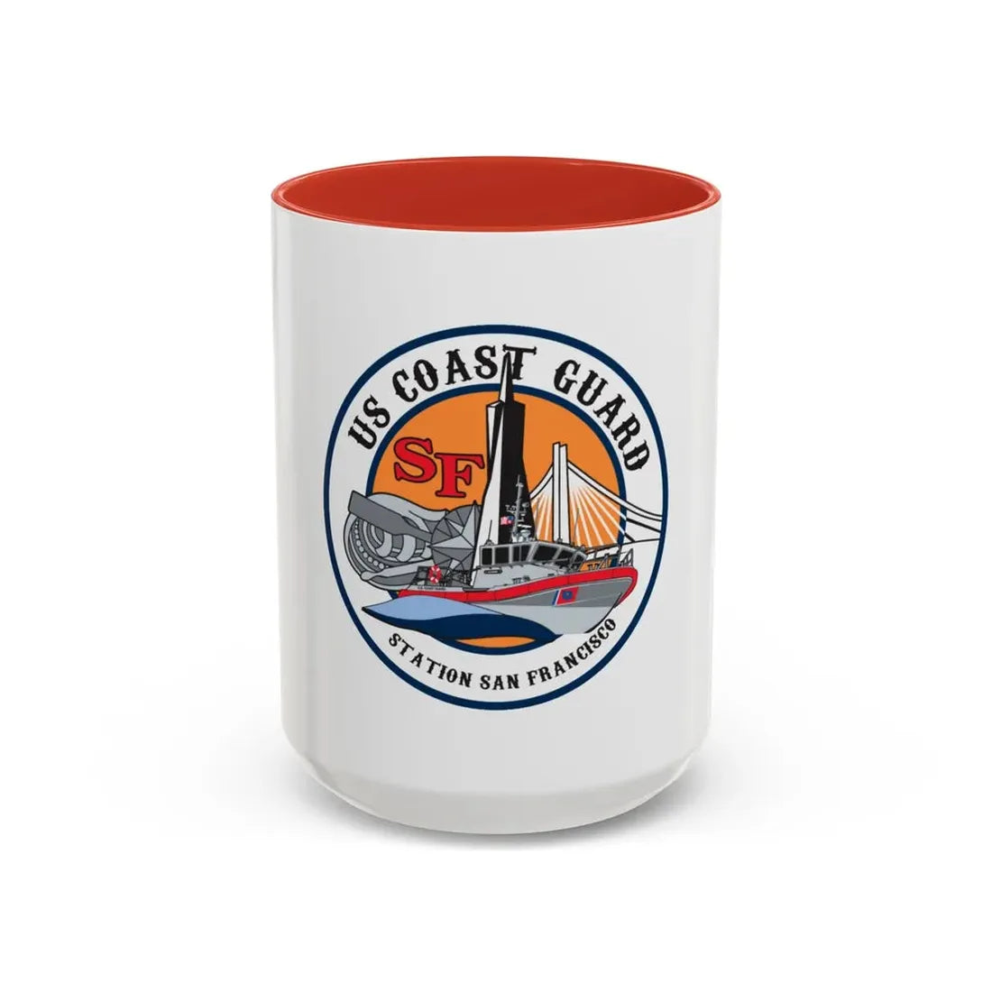 USCGS San Francisco Station (U.S. Coast Guard) Accent Coffee Mug 15oz Red - Go Mug Yourself
