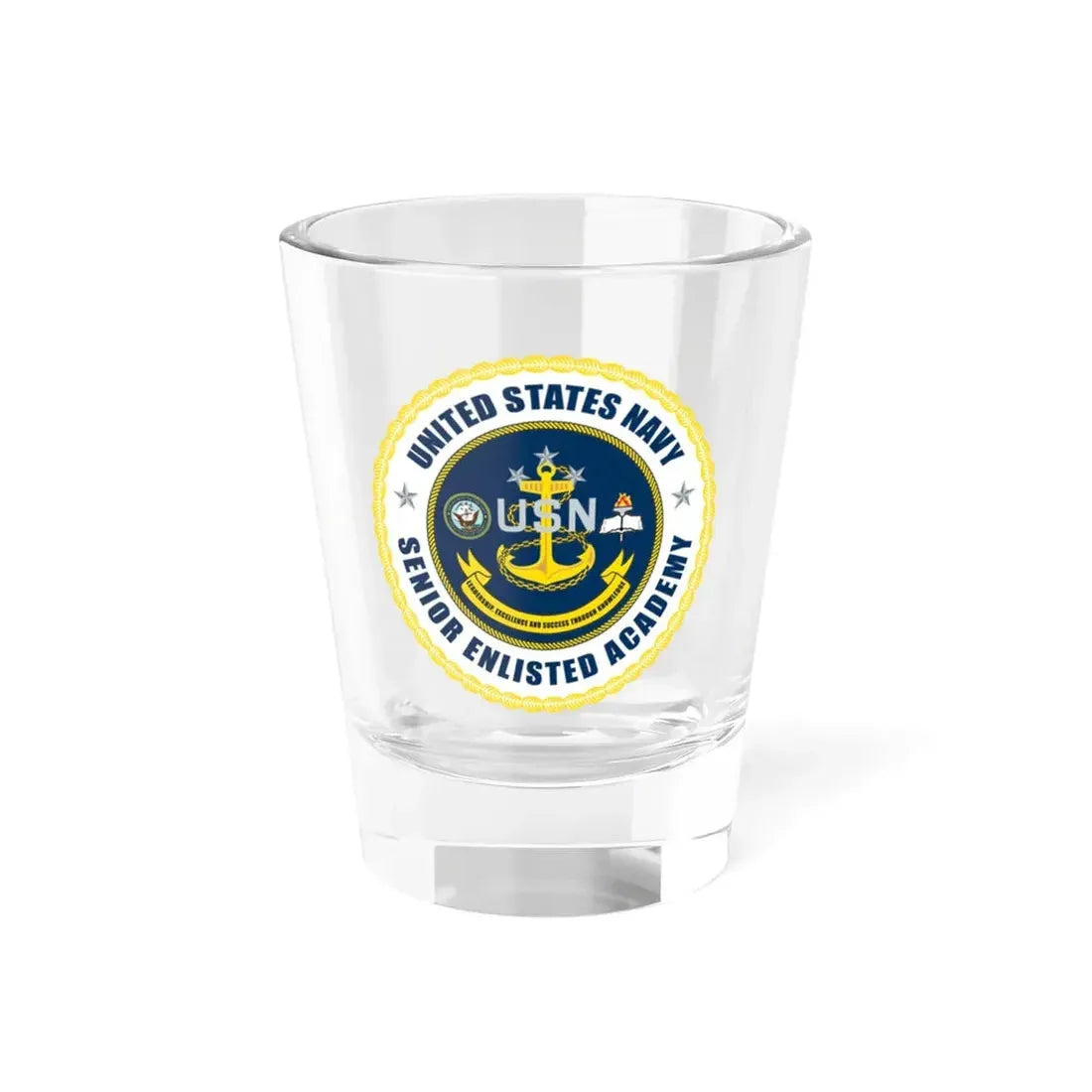 USN Senior Enlisted Academy NEW (U.S. Navy) Shot Glass 1.5oz 1.5oz - Go Mug Yourself