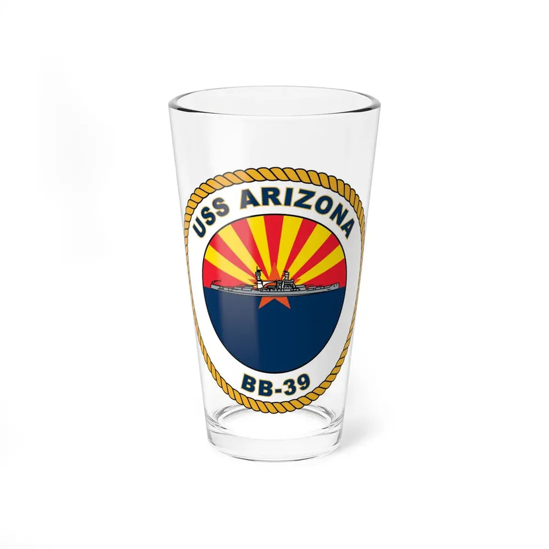 USS Arizona BB 39 (U.S. Navy) Pint Glass 16oz 16oz - Go Mug Yourself