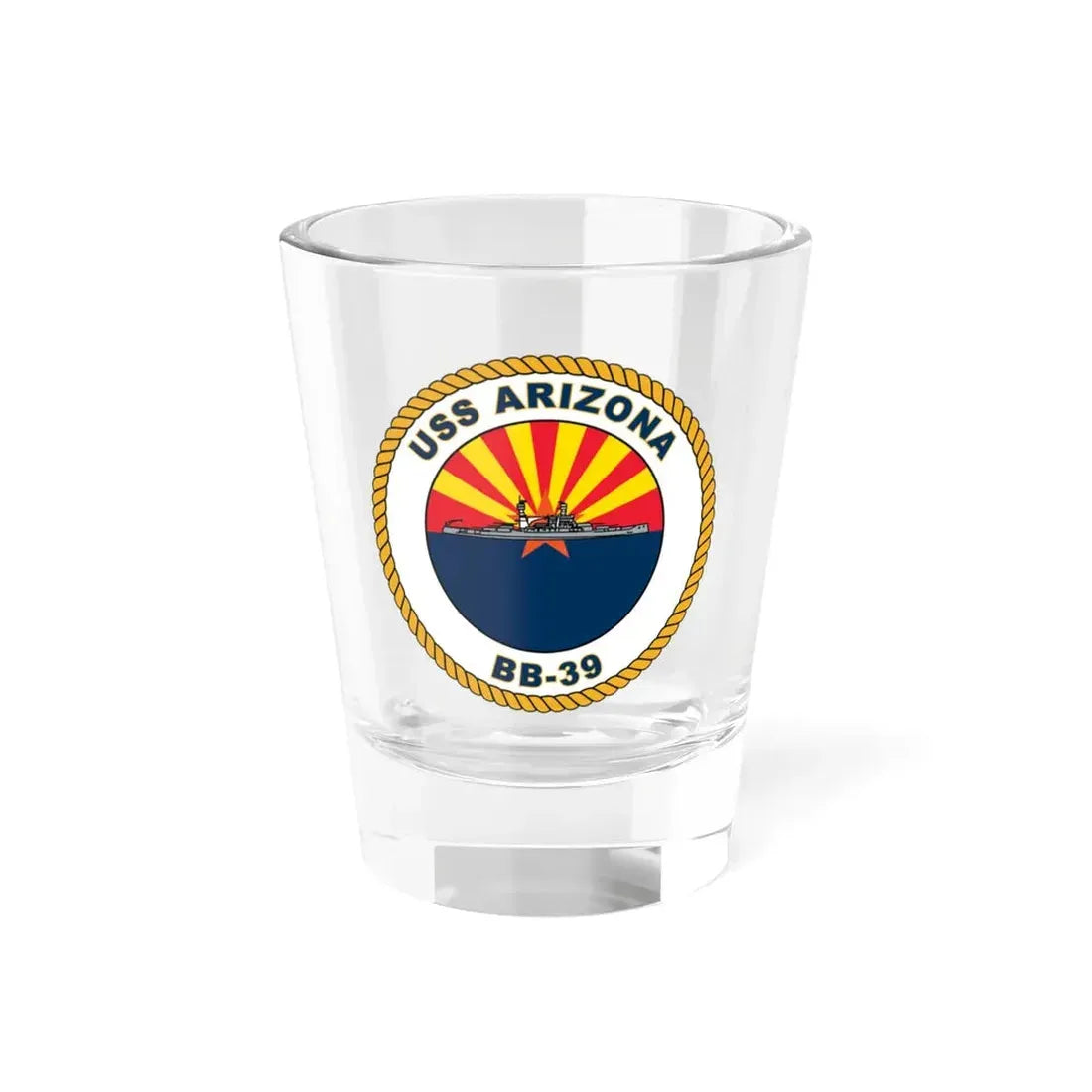 USS Arizona BB 39 (U.S. Navy) Shot Glass 1.5oz 1.5oz - Go Mug Yourself