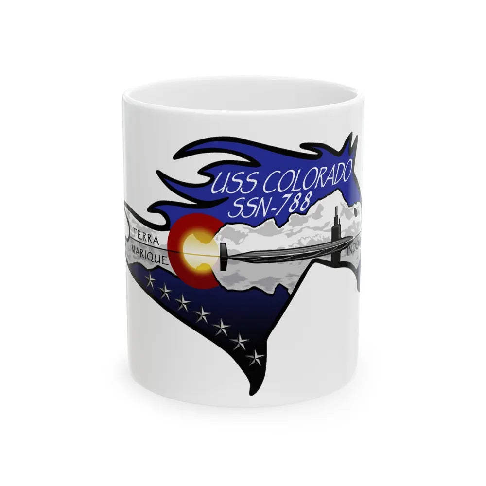 USS Colorado v2 (U.S. Navy) White Coffee Mug-11oz-Go Mug Yourself