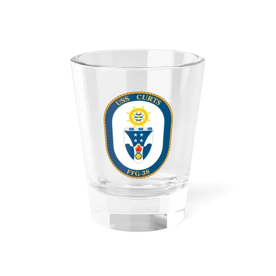 USS Curts FFG 38 (U.S. Navy) Shot Glass 1.5oz 1.5oz - Go Mug Yourself