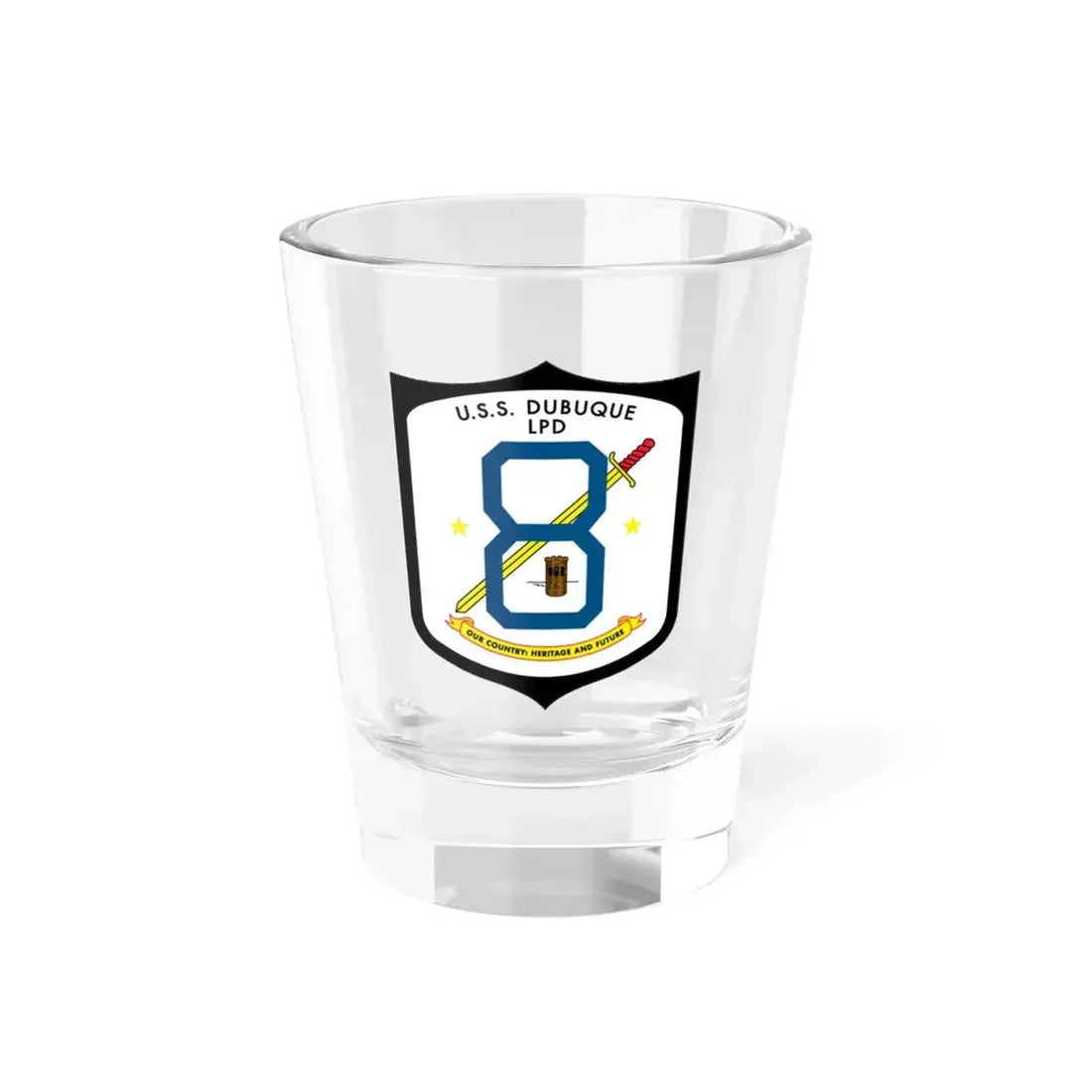 USS Dubuque LPD 8 (U.S. Navy) Shot Glass 1.5oz 1.5oz - Go Mug Yourself