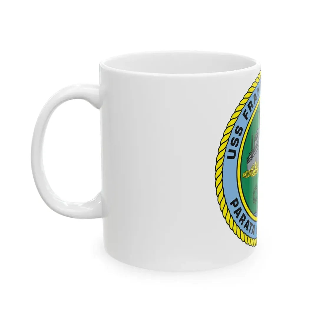 USS Frank Cable AS40 Parata Vollensque (U.S. Navy) White Coffee Mug - Go Mug Yourself