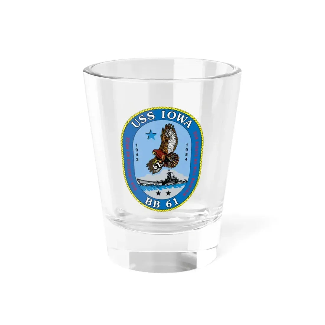 USS Iowa BB 61 (U.S. Navy) Shot Glass 1.5oz 1.5oz - Go Mug Yourself