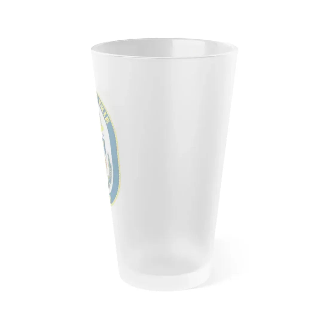USS Lake Erie CG 70 Crest (U.S. Navy) Frosted Pint Glass 16oz - Go Mug Yourself