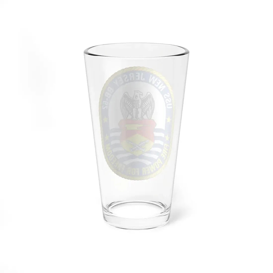 USS New Jersey BB 62 Fire Power For Freedom (U.S. Navy) Pint Glass 16oz - Go Mug Yourself
