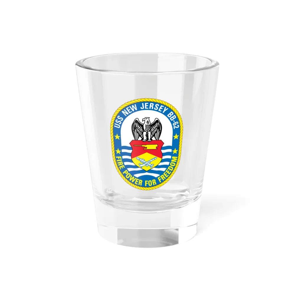 USS New Jersey BB 62 Fire Power For Freedom (U.S. Navy) Shot Glass 1.5oz 1.5oz - Go Mug Yourself
