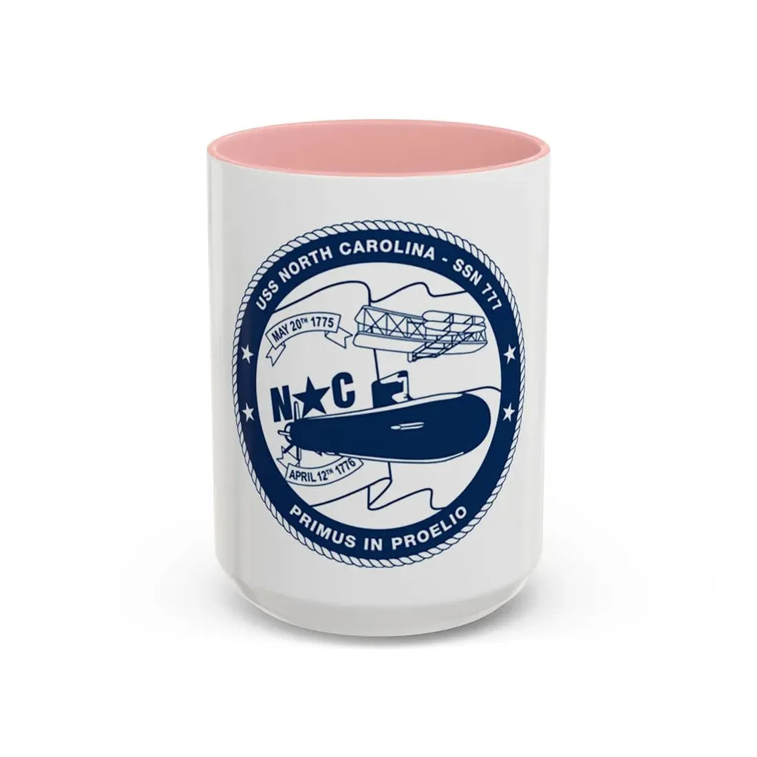 USS North Carolina SSN 777 (U.S. Coast Guard) Accent Coffee Mug 15oz Pink - Go Mug Yourself