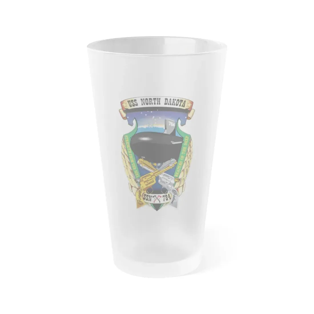 USS North Dakota SSN 784 (U.S. Navy) Frosted Pint Glass 16oz Default Title - Go Mug Yourself