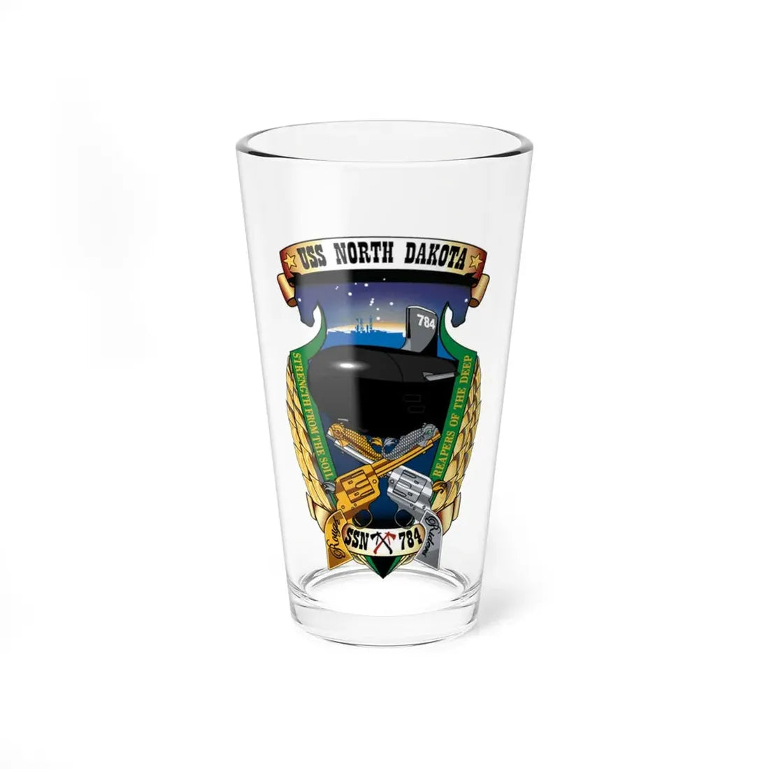 USS North Dakota SSN 784 (U.S. Navy) Pint Glass 16oz 16oz - Go Mug Yourself