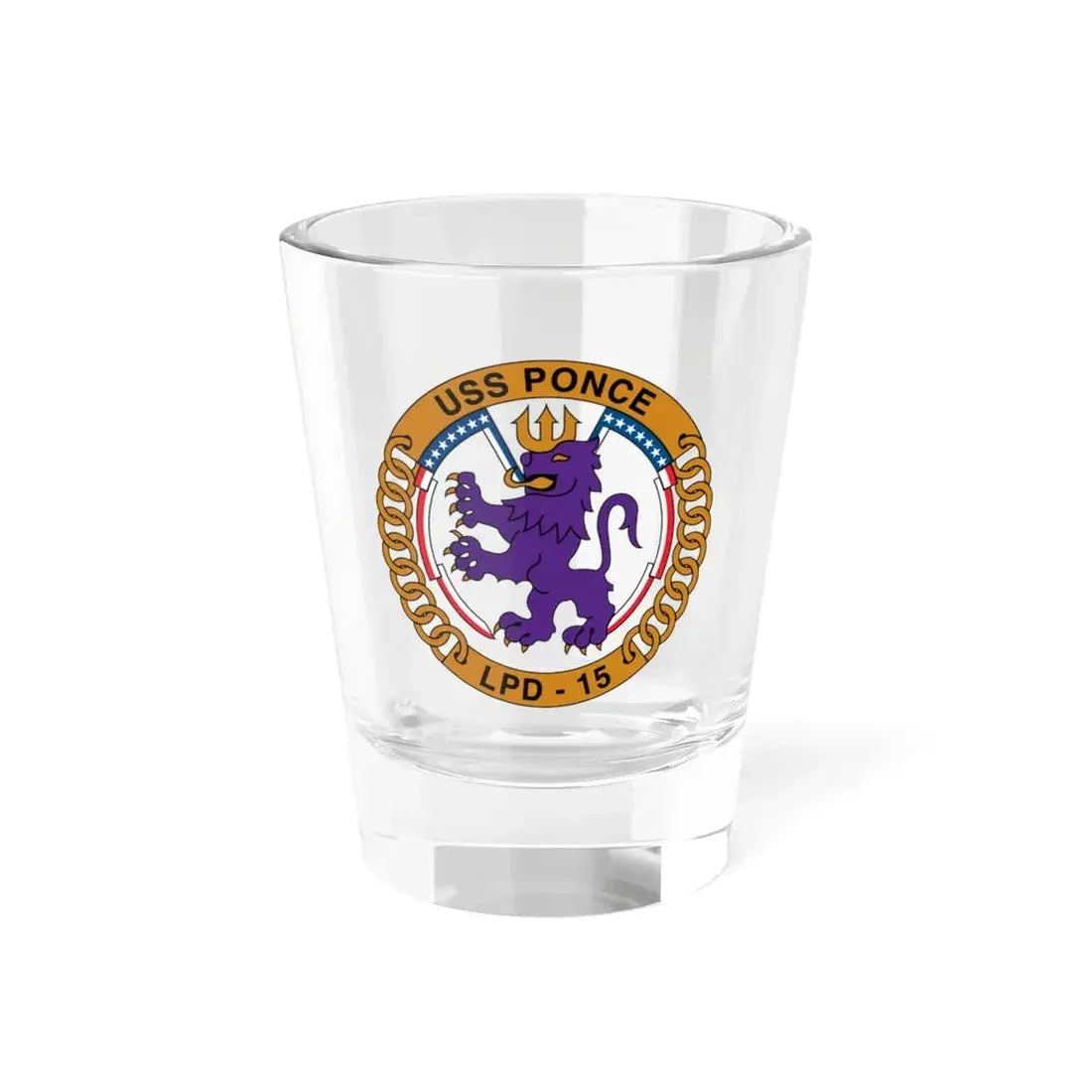 USS Ponce LPD 15 (U.S. Navy) Shot Glass 1.5oz 1.5oz - Go Mug Yourself