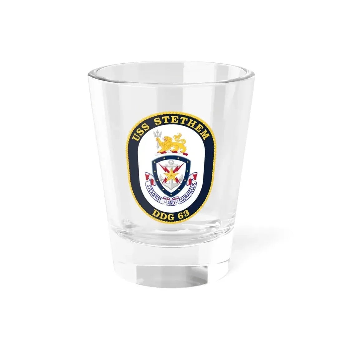 USS Stethem DDG 63 Crest (U.S. Navy) Shot Glass 1.5oz 1.5oz - Go Mug Yourself