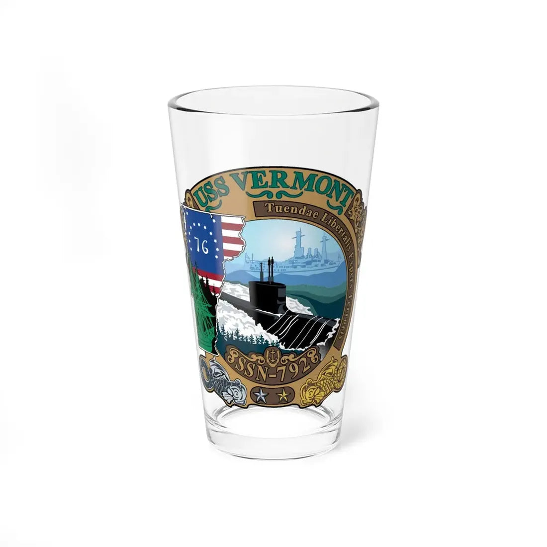 USS Vermont SSN 792 (U.S. Navy) Pint Glass 16oz 16oz - Go Mug Yourself