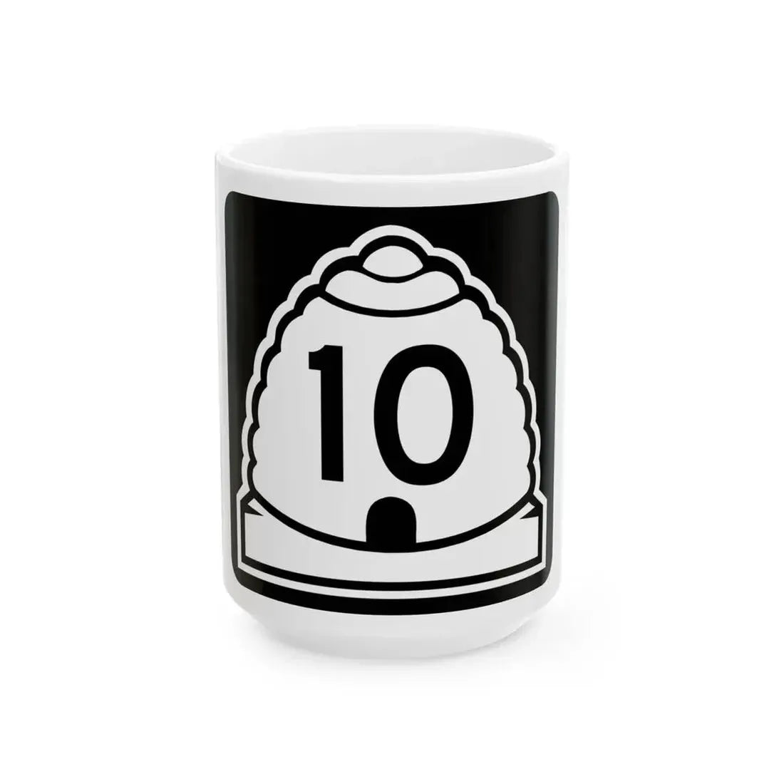 Utah 10 (Utah) (Road Sign) White Coffee Mug 15oz - Go Mug Yourself