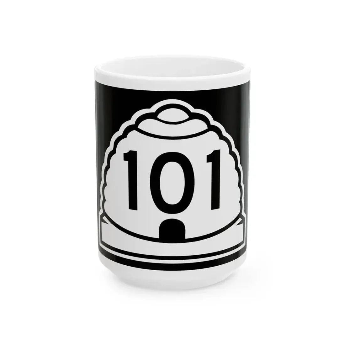 Utah 101 (Utah) (Road Sign) White Coffee Mug 15oz - Go Mug Yourself