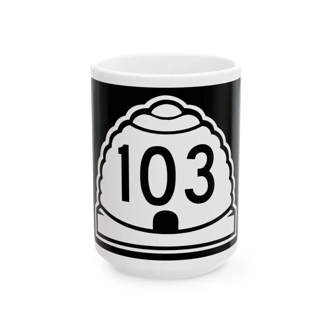 Utah 103 (Utah) (Road Sign) White Coffee Mug 15oz - Go Mug Yourself