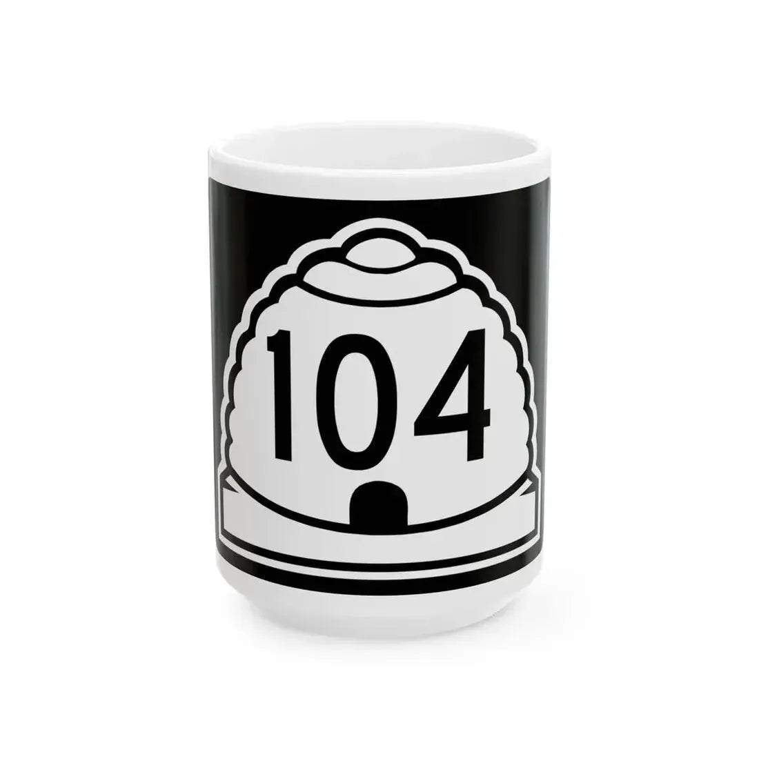 Utah 104 (Utah) (Road Sign) White Coffee Mug 15oz - Go Mug Yourself