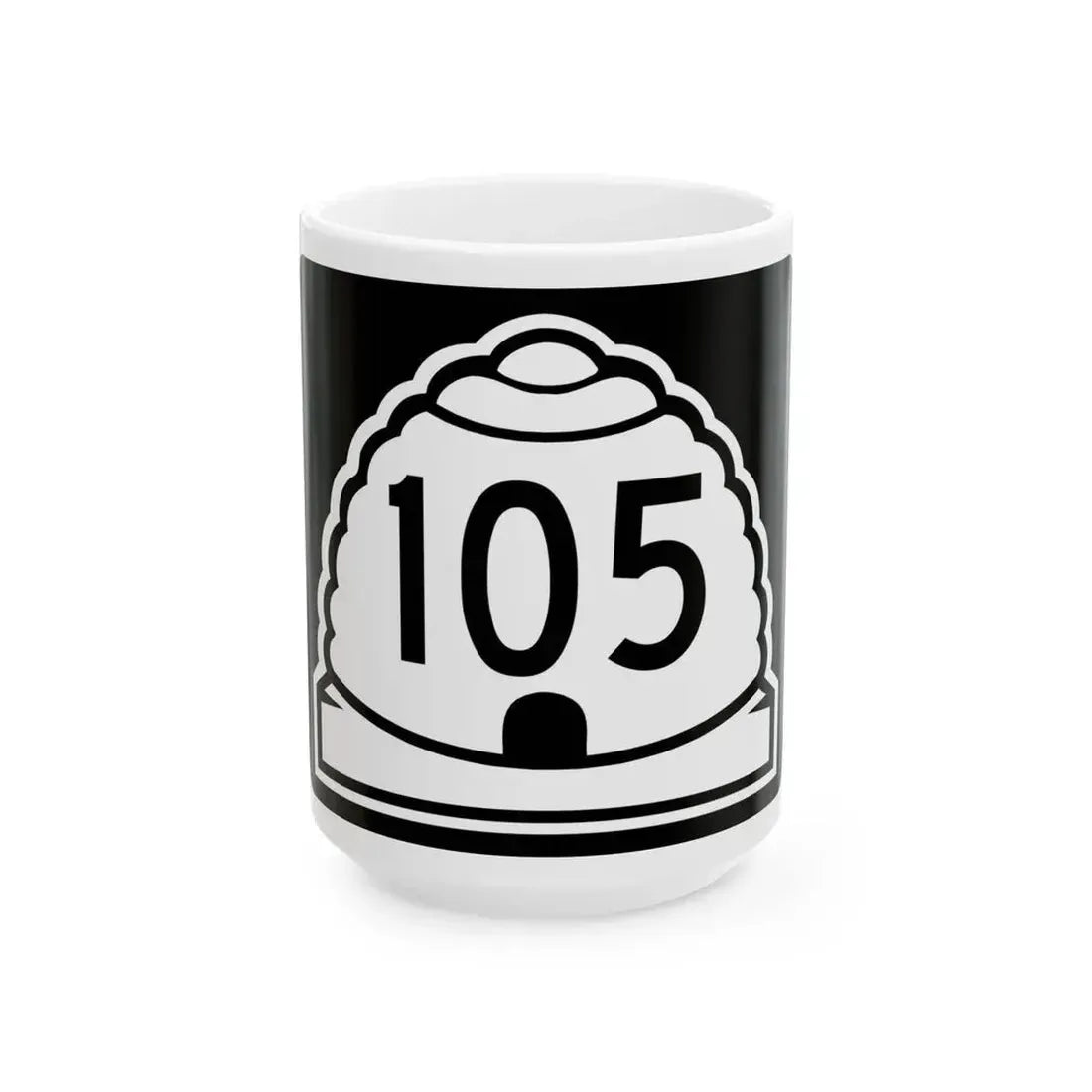 Utah 105 (Utah) (Road Sign) White Coffee Mug 15oz - Go Mug Yourself