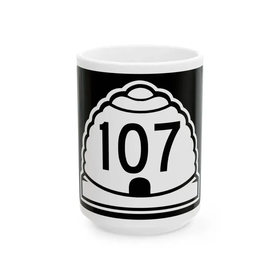 Utah 107 (Utah) (Road Sign) White Coffee Mug 15oz - Go Mug Yourself
