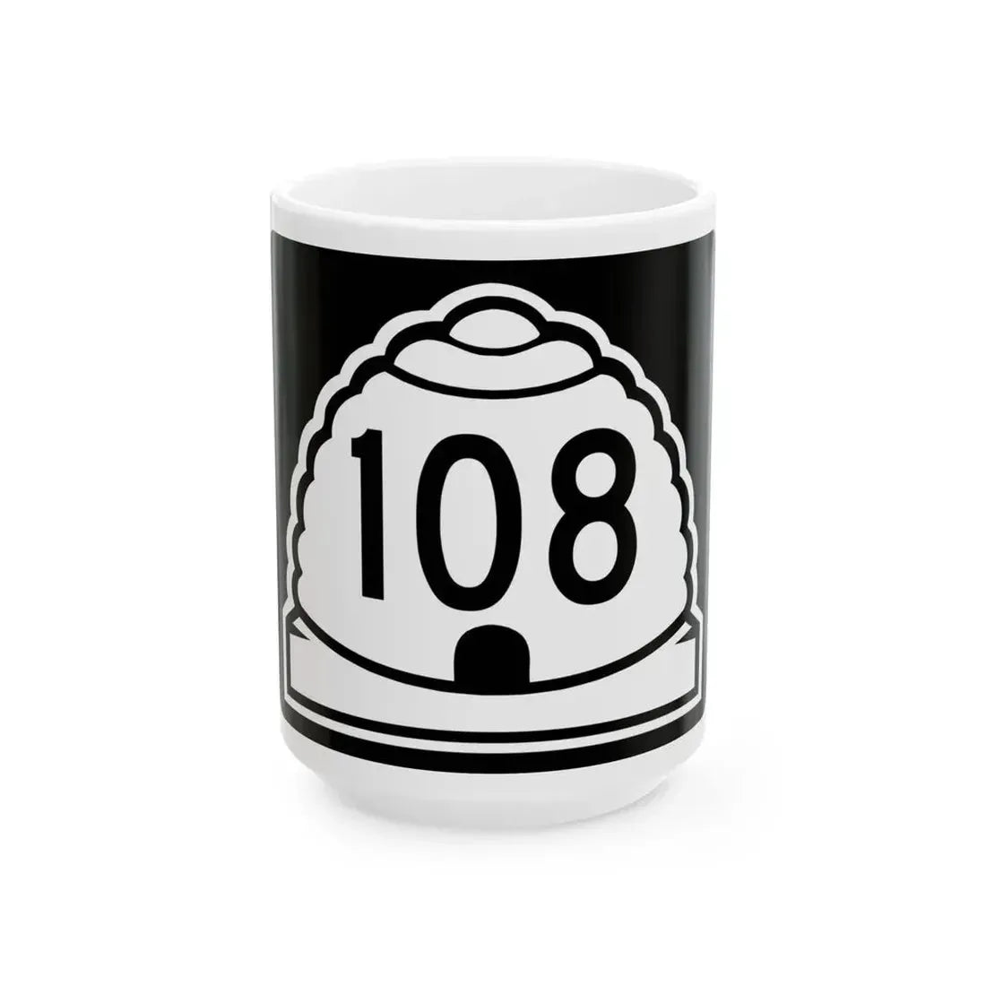 Utah 108 (Utah) (Road Sign) White Coffee Mug 15oz - Go Mug Yourself