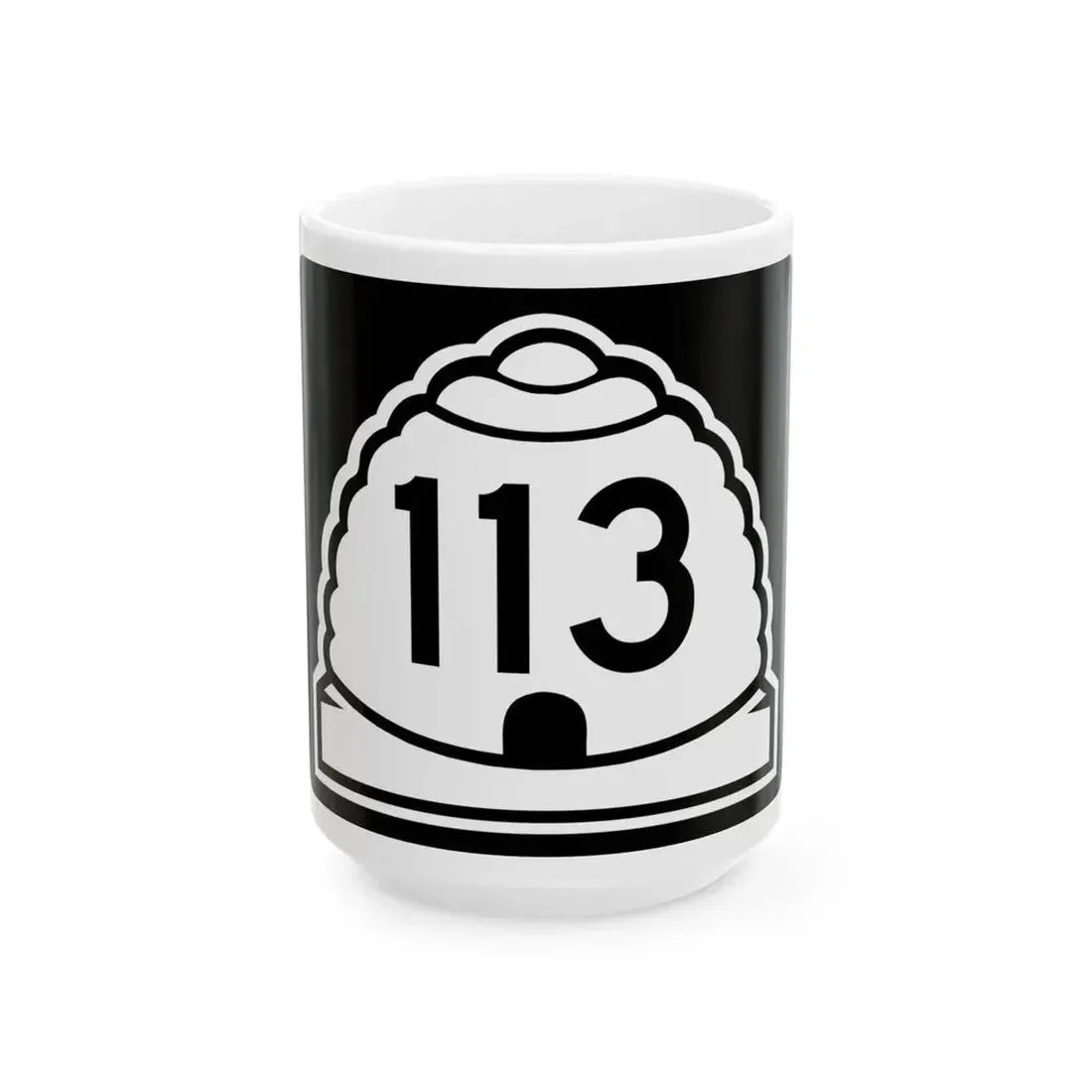 Utah 113 (Utah) (Road Sign) White Coffee Mug 15oz - Go Mug Yourself