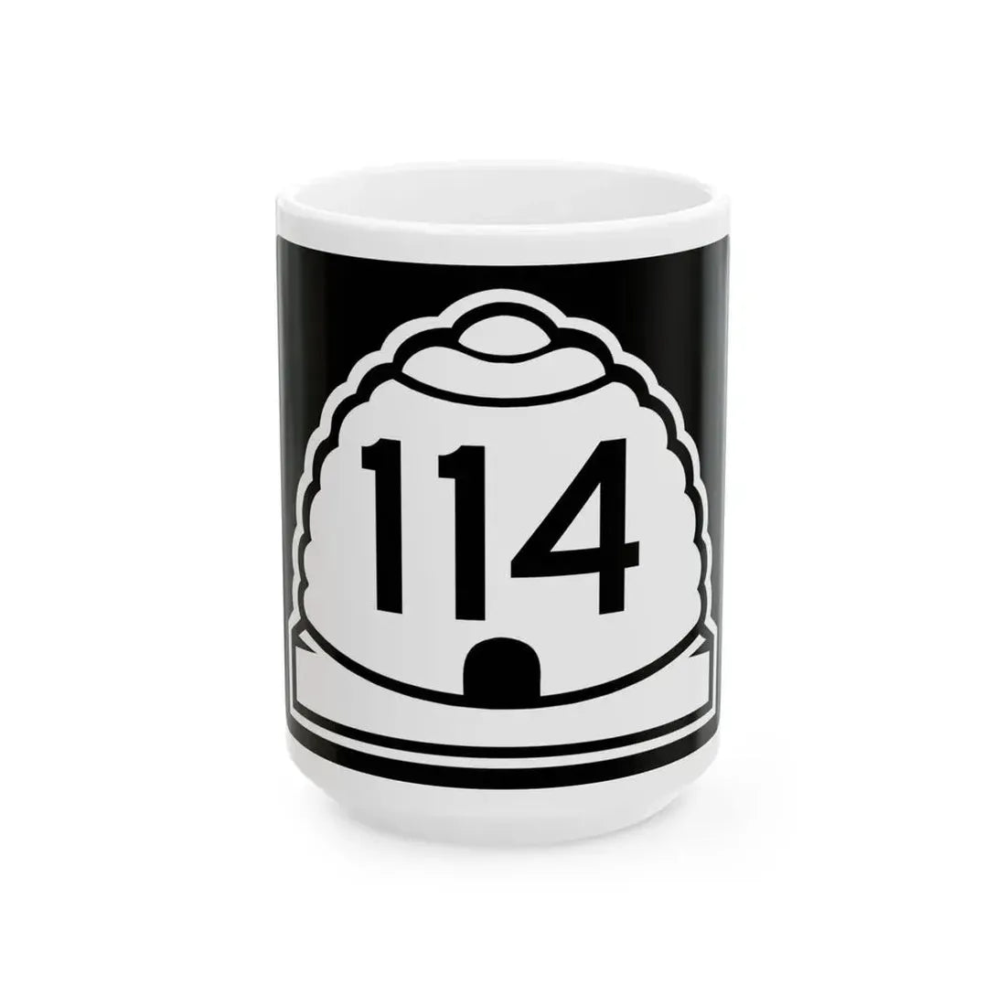 Utah 114 (Utah) (Road Sign) White Coffee Mug 15oz - Go Mug Yourself