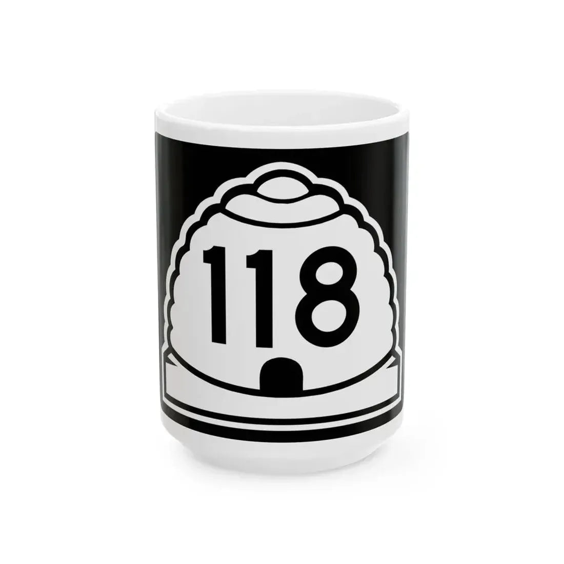 Utah 118 (Utah) (Road Sign) White Coffee Mug 15oz - Go Mug Yourself