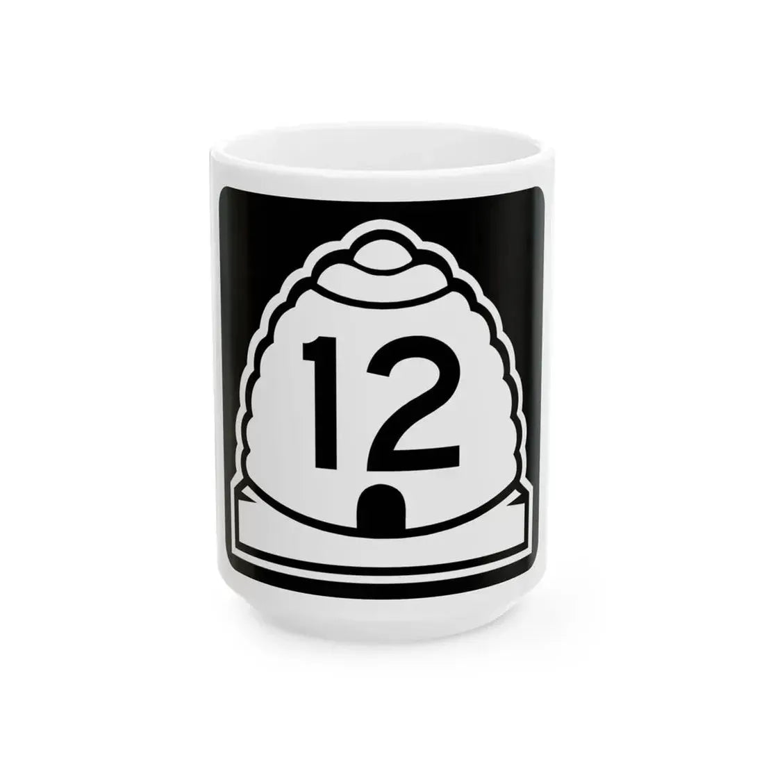 Utah 12 (Utah) (Road Sign) White Coffee Mug 15oz - Go Mug Yourself