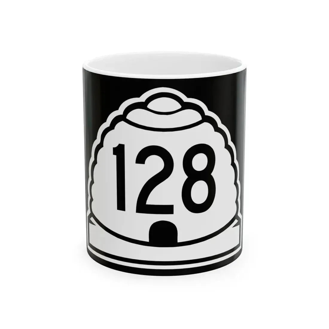 Utah 128 (Utah) (Road Sign) White Coffee Mug 11oz - Go Mug Yourself