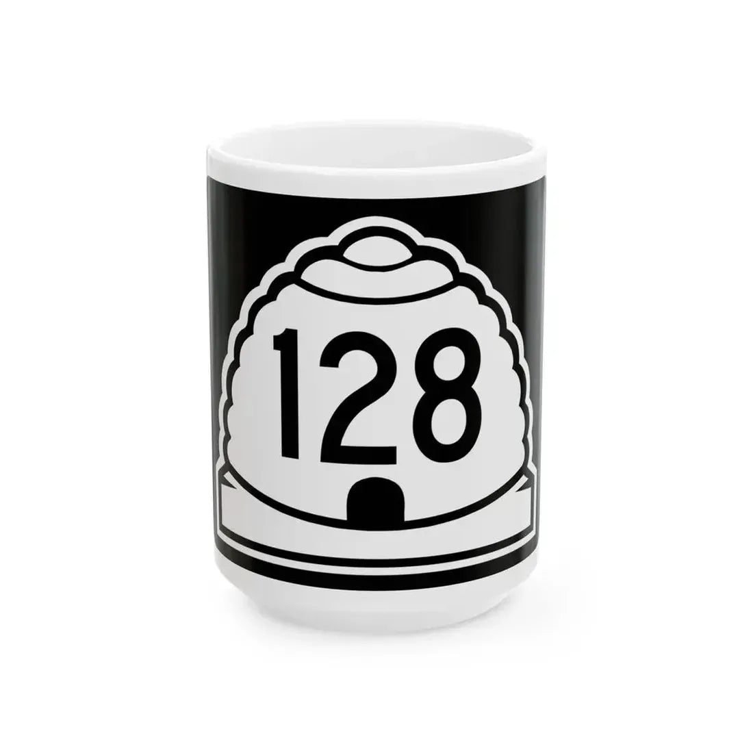 Utah 128 (Utah) (Road Sign) White Coffee Mug 15oz - Go Mug Yourself
