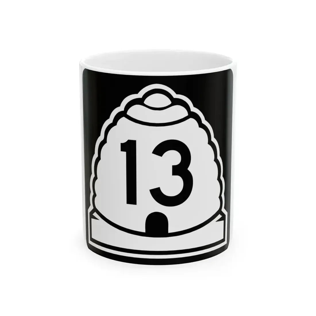 Utah 13 (Utah) (Road Sign) White Coffee Mug 11oz - Go Mug Yourself