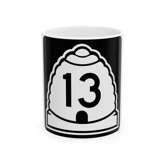 Utah 13 (Utah) (Road Sign) White Coffee Mug 11oz - Go Mug Yourself