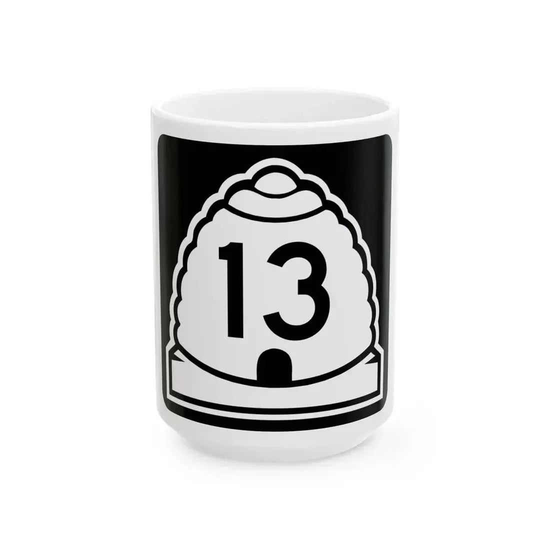 Utah 13 (Utah) (Road Sign) White Coffee Mug 15oz - Go Mug Yourself