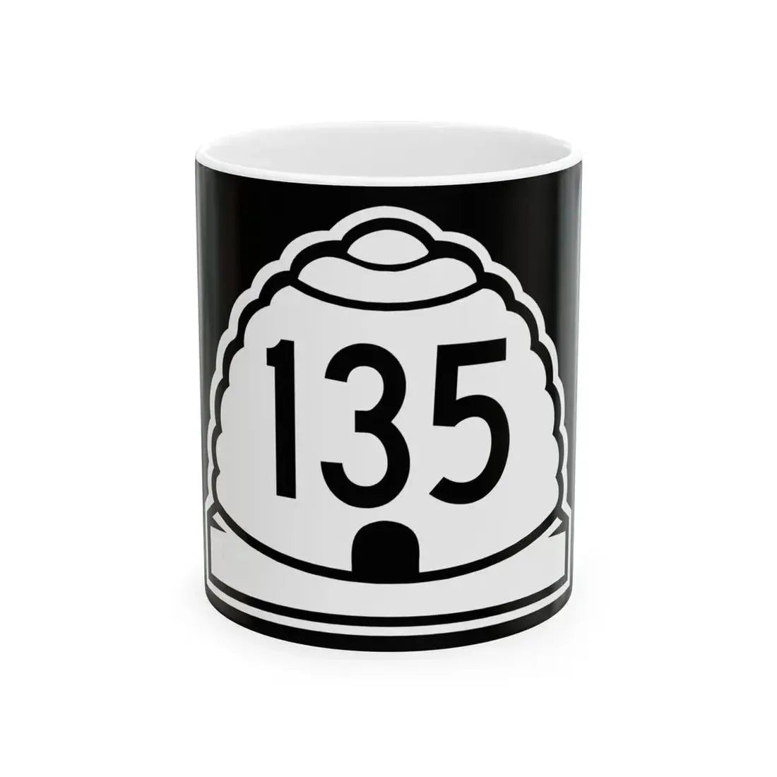 Utah 135 (Utah) (Road Sign) White Coffee Mug 11oz - Go Mug Yourself
